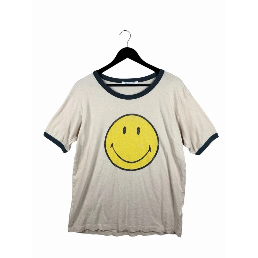 Daydreamer x Free People Smiley Collection Graphic Ringer Tee T-Shirt - Size M - Picture 2 of 8